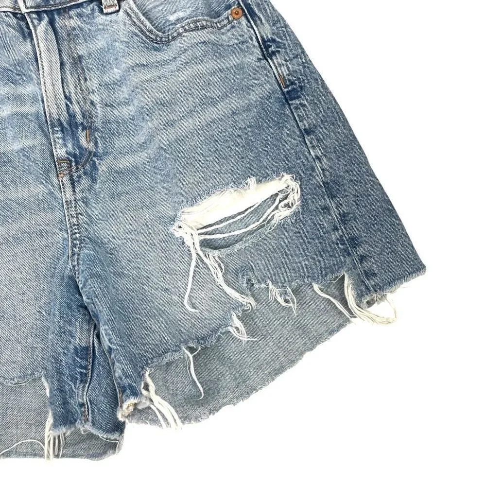 American‎ Eagle high rise cut off ripped baggy mom shorts Size 2